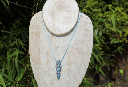 Raku Pottery SPIRAL GODDESS Pendant. Earth Mother Goddess