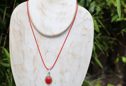 Red Coral Art Piece 925 Silver Plated Handmade Pendants. believed to provide protection and luck