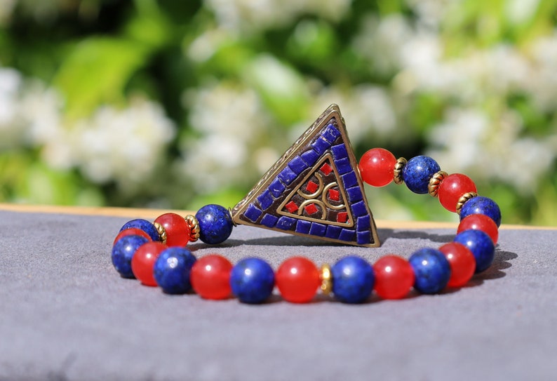 One-of-a-kind Handmade Indonesia Beads with Lapis Lazuli and Carnelian. Gorgeous,Stunning,Lovely