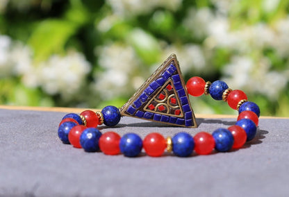 One-of-a-kind Handmade Indonesia Beads with Lapis Lazuli and Carnelian. Gorgeous,Stunning,Lovely