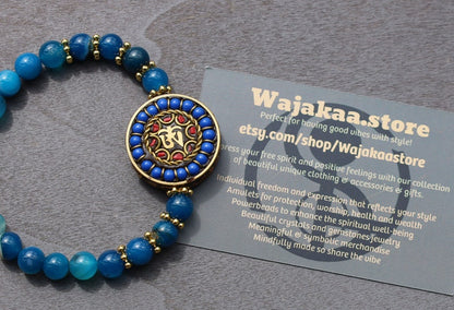 One-of-a-kind Handmade Indonesia Beads with Banded blue agate. Gorgeous,Stunning,Lovely