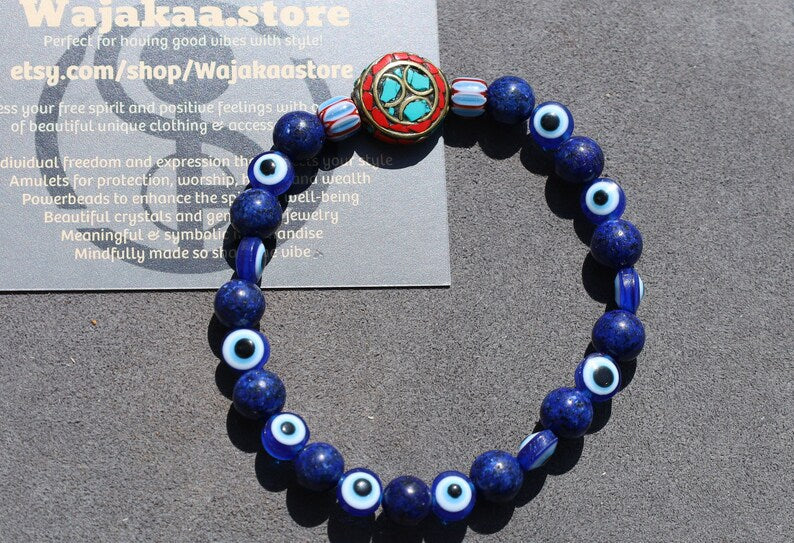 One-of-a-kind Handmade Indonesia Beads with Lapis Lazuli and Carnelian. Gorgeous,Stunning,Lovely