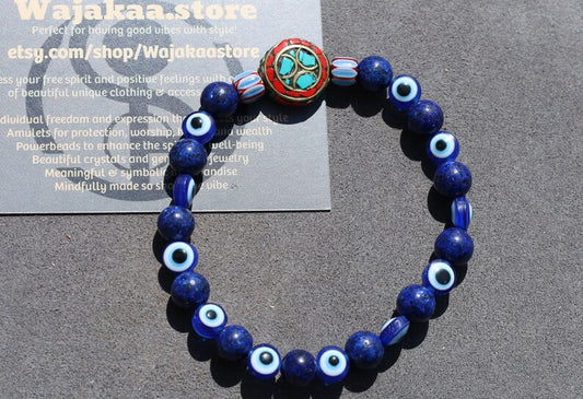 One-of-a-kind Handmade Indonesia Beads with Lapis Lazuli and Carnelian. Gorgeous,Stunning,Lovely