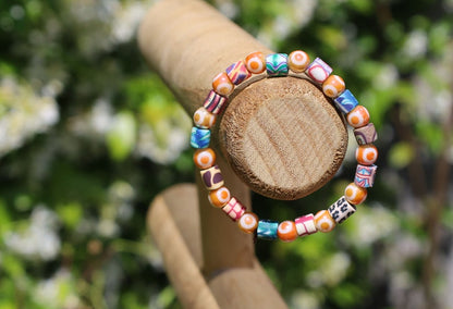 Polymer Clay Colorful  and Electroplate Glass Beads Evil eye. is believed to absorb negative energy or deflect.