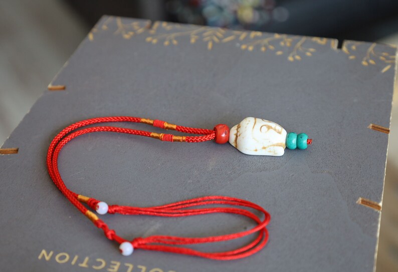 Beautiful large bead of real magnesite Buddha with red coral and Tibetan turquoise buddhist prayer beads