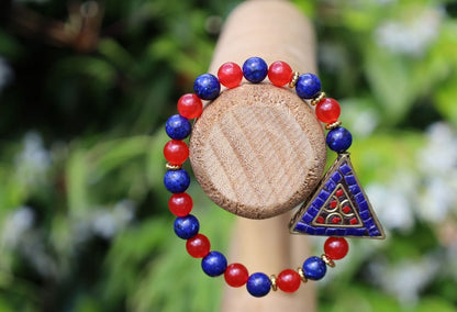 One-of-a-kind Handmade Indonesia Beads with Lapis Lazuli and Carnelian. Gorgeous,Stunning,Lovely
