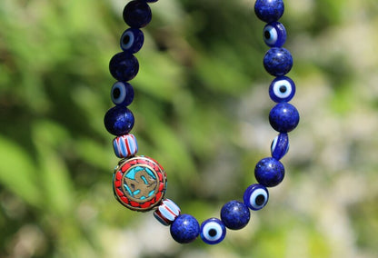 One-of-a-kind Handmade Indonesia Beads with Lapis Lazuli and Carnelian. Gorgeous,Stunning,Lovely
