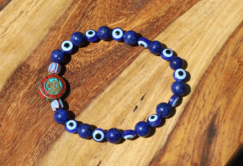 One-of-a-kind Handmade Indonesia Beads with Lapis Lazuli and Carnelian. Gorgeous,Stunning,Lovely