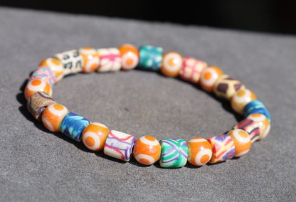 Polymer Clay Colorful  and Electroplate Glass Beads Evil eye. is believed to absorb negative energy or deflect.