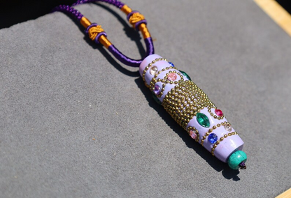 rare Rice Handmade Indonesia Beads with Hand Knotted Adjustable Cord String Necklace. Handmade Indonesian beads are exquisite and diverse