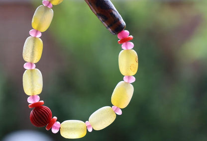 Old Bodhi Dzi  bead Agate bracelet. The Bodhi-dZi bead draws its name and inspiration from the sacred Bodhi tree