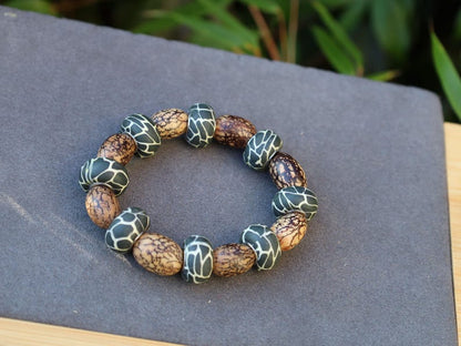 Undyed Natural Bodhi Beads, Oval, Leather beads are typically handmade, requiring skill and craftsmanship.