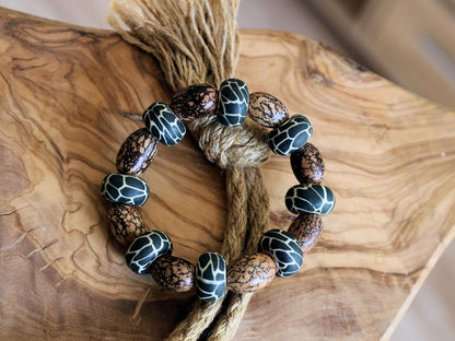 Undyed Natural Bodhi Beads, Oval, Leather beads are typically handmade, requiring skill and craftsmanship.