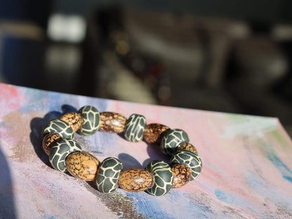 Undyed Natural Bodhi Beads, Oval, Leather beads are typically handmade, requiring skill and craftsmanship.