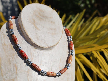White  Electroplate Glass Beads Strands, Round with Evil Eye Pattern,Orange. Evil eye beads typically feature a design of an eye
