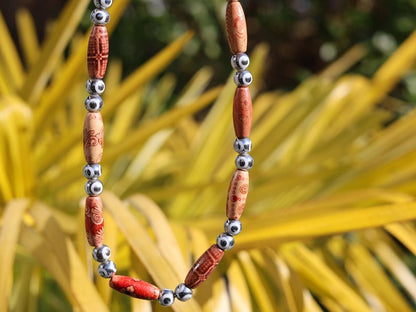 White  Electroplate Glass Beads Strands, Round with Evil Eye Pattern,Orange. Evil eye beads typically feature a design of an eye