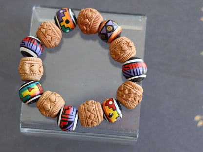 Vintage Terracotta Clay Beads bracelet Handcrafted by Andean Artisans c. 2000–2005