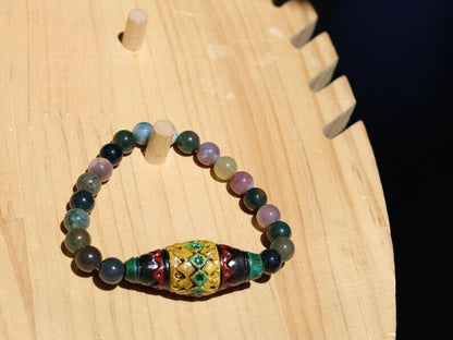 Andean Barrel Bead Bracelet | Multi-Color Agate | Peruvian Artisan Ceramic.highland regions of Cusco and Pisac. A Peruvian soul