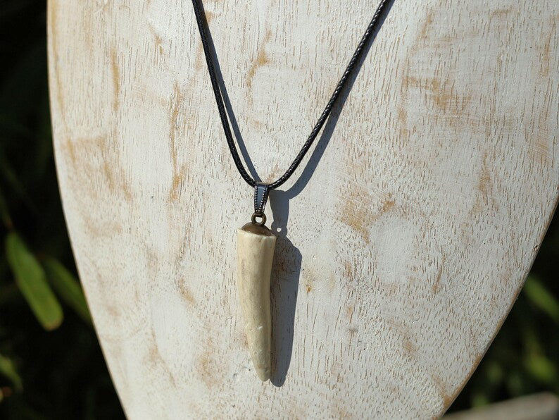 Unique handmade Antler Tip pendant, necklace. Connection to Nature, Spirituality and Symbolism,Strength and Protection, Tribal and Cultural