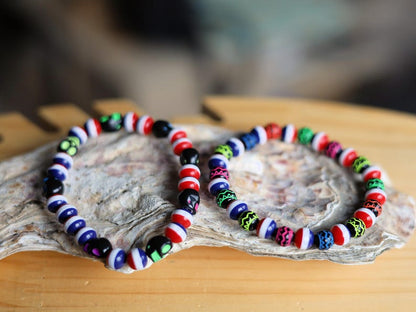 Dutch Glow Bracelet Set Netherlands Inspired  Red White  Blue Glow in the Dark /NL. handmade Dutch-inspired bracelet set