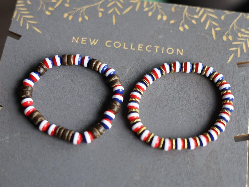 Inspired by Dutch pride and natural elegance, this -themed bracelet set blends patriotic colors with earthy textures and metallic details