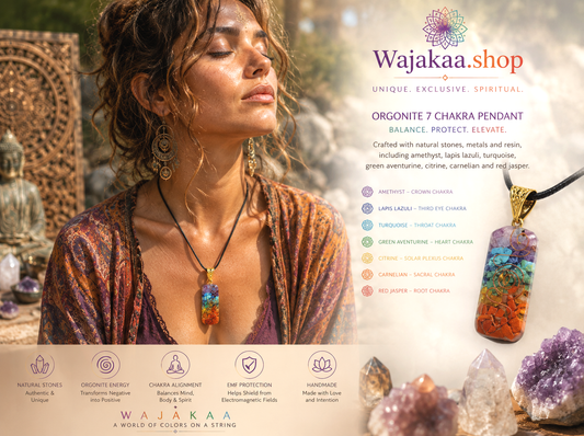 Orgonite, chakra, pendants including amethyst, lapis lazuli, turquoise, green aventurine, citrine, carnelian and Red jasper.