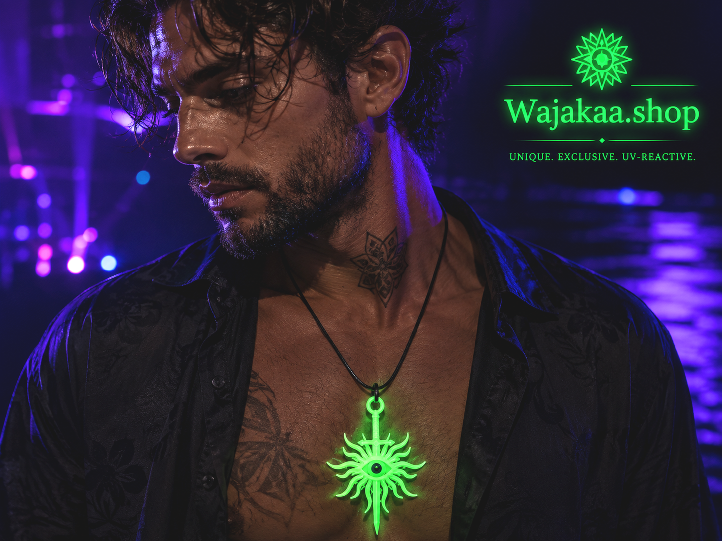 Wajakaa 3D-Printed Luminous Necklaces – Exclusive, Unique & UV-Reactive! amazing, strong luminous necklaces.  Get yours before they’re gone!